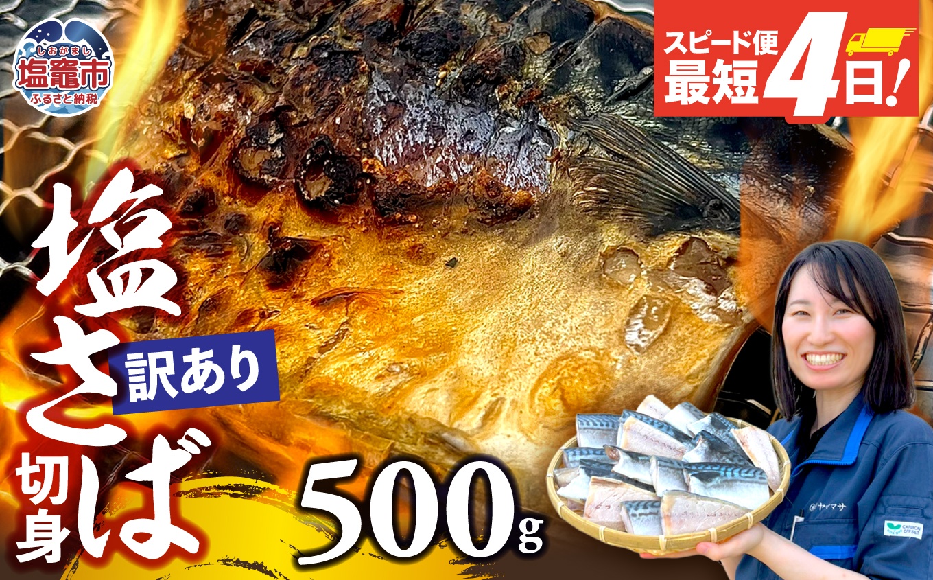 【訳あり】塩さば切身 深層海塩仕込み 500g  | ym00013-500 サバ さば 切り身 鯖 海塩 塩竈市 ヤママサ 500g