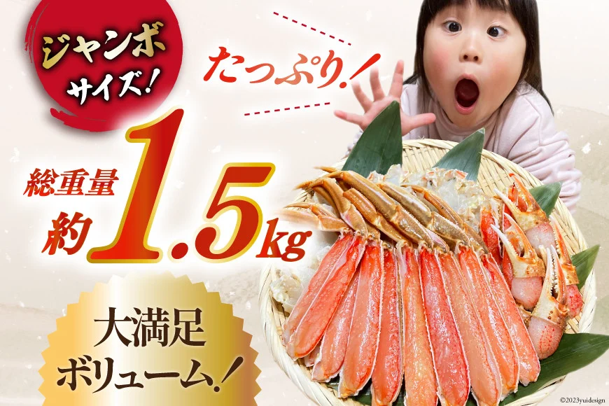 カット済ずわい かに むき身セット 総重量1.5kg(750g×2p) かにしゃぶ かに鍋 正味重量1.2kg [カネダイ 宮城県 気仙沼市 20564319]