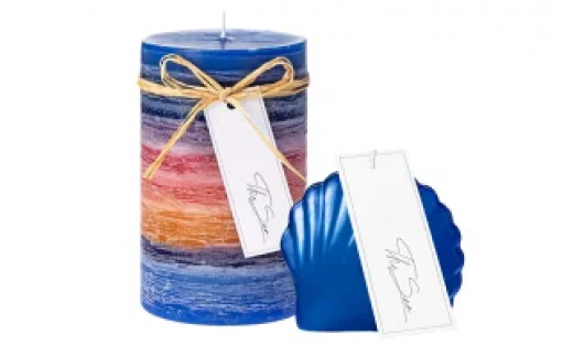 気仙沼の海をイメージしたキャンドル RoundM Marmaid （Shibitachi） [Nr.12（ともしびプロジェクト） 宮城県 気仙沼市 20563475] キャンドル 可愛い かわいい カワイイ