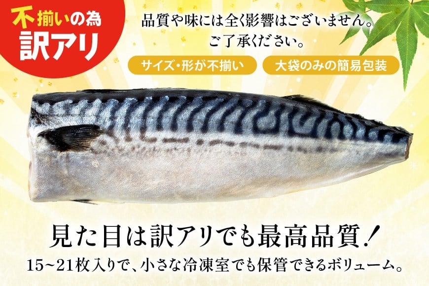 訳あり 減塩 無添加 トロ塩サバ フィレ Mサイズ 総重量 3kg (15-21枚入) [足利本店 宮城県 気仙沼市 20565687] 魚介類 魚 大容量 サバ さば 鯖 トロサバ トロさば とろサバ 塩分控えめ 切り身 冷凍 訳アリ