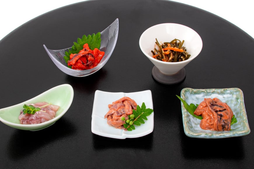 塩辛・珍味 5品セット 贈答用 [小野万 宮城県 気仙沼市 20565728] いか 塩辛 おかず イカ セット 詰め合わせ ギフト 贈り物 酒の肴 おつまみ ご飯のお供 冷蔵