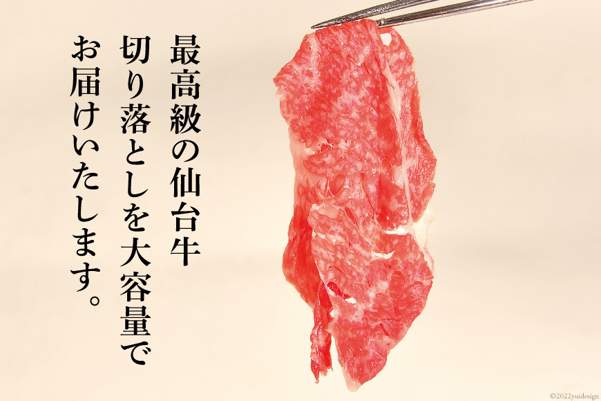 【仙台牛 A-5ランク】 切り落とし 400g ×3p 計1,2kg [気仙沼市物産振興協会 宮城県 気仙沼市 20565275] 肉 精肉 ブランド牛 切落し 小分け A5 A5ランク 冷凍
