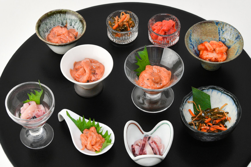 塩辛・珍味 10品セット [小野万 宮城県 気仙沼市 20565729] いか 塩辛 おかず イカ セット 詰め合わせ 酒の肴 おつまみ ご飯のお供 冷蔵