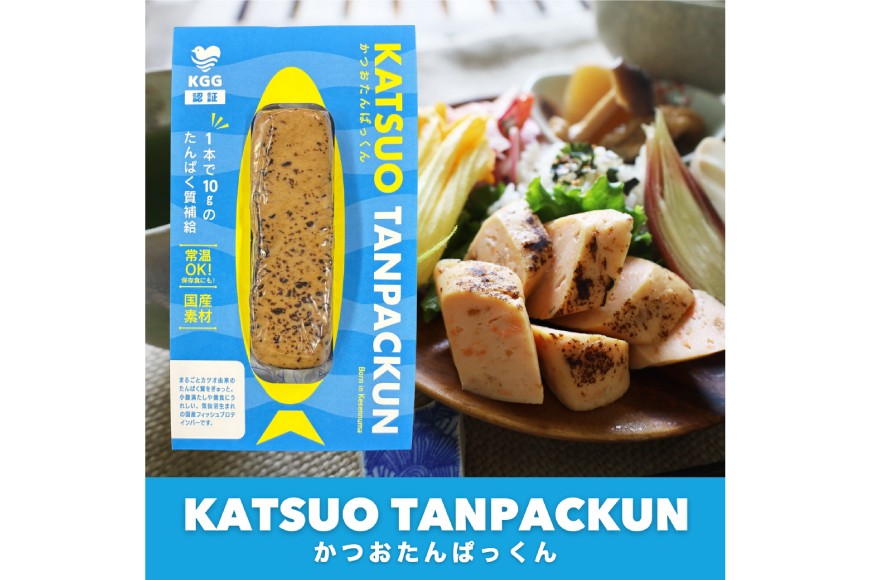 KGGフィッシュプロテインバー かつおたんぱっくん 10個 [KESENNUMA GOOD GOODS 宮城県 気仙沼市 20565839] プロテイン プロテインバー タンパク質 たんぱく質 常温保存 常温 長期保存 備蓄 オガトレ カツオ かつお 鰹