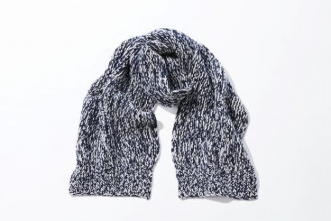 ≪ネイビー×白≫【気仙沼ニッティング】カシミヤストール [気仙沼ニッティング 宮城県 気仙沼市 20563312-7]