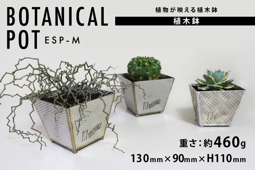 植木鉢 BOTANICAL POT ESP-M 1点 [藤田鉄工所 宮城県 気仙沼市 20565004] プランター 鉢 植木 おしゃれ 室内 多肉植物 アガベ ステンレス 金属 花 ガーデン DIY 植物 多肉 観葉植物 ナチュラル