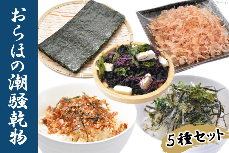 【港町から贈り物】おらほの潮騒乾物セット 5種類 [豊洋海産流通 宮城県 気仙沼市 20565628] 三陸 国産 焼のり ふりかけ かつお節 鰹節
