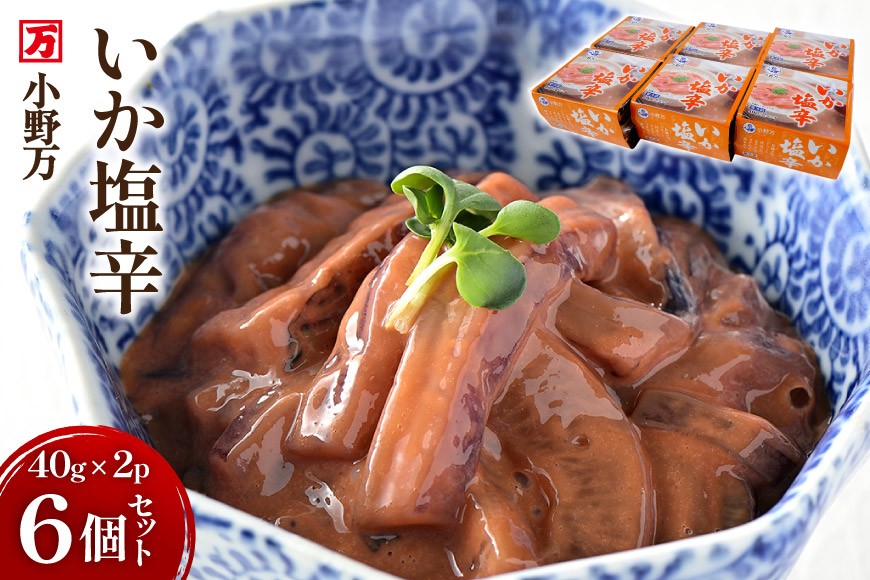 いか塩辛 40g×2P 6個セット [小野万 宮城県 気仙沼市 20565719] 魚 魚介類 いか イカ 塩辛 イカ塩辛 小分け 食べきりサイズ 酒の肴 おつまみ ご飯のお供 冷蔵