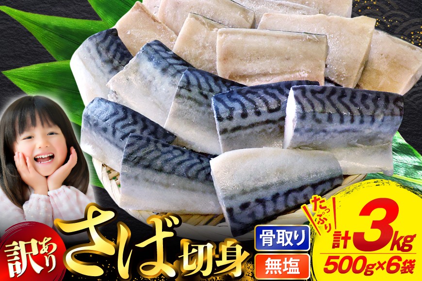 訳あり 骨取り トロ さば 切身 無添加 計3kg (500g×6p) 小分け 無塩[足利本店 宮城県 気仙沼市 20565813] さば 訳アリ 骨取 サバ 鯖 わけあり 鯖 トロサバ トロさば トロサバ