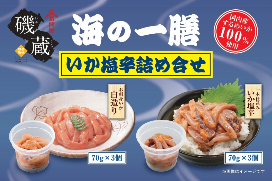 磯蔵 海の一膳 いか 塩辛 詰め合わせ 6点 セット [磯蔵 宮城県 気仙沼市 20565848] 惣菜 魚介類 魚介 イカ おかず おつまみ お刺身 するめいか スルメイカ