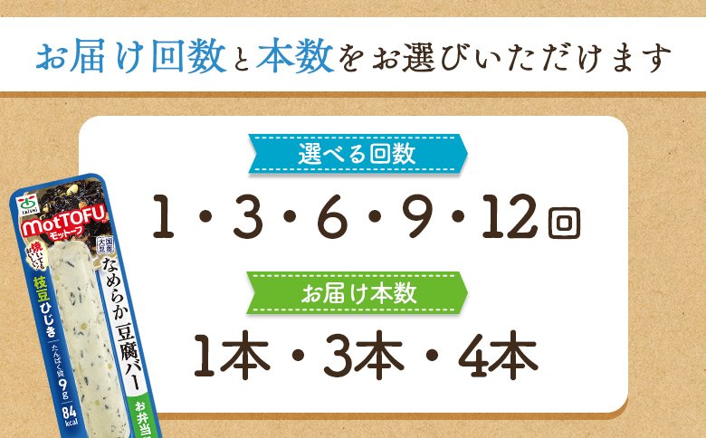 【定期便：3回】【たんぱく質】なめらか豆腐バー「モットーフ」枝豆ひじき×４本【53049】 【定期便：3回】枝豆ひじき×４本