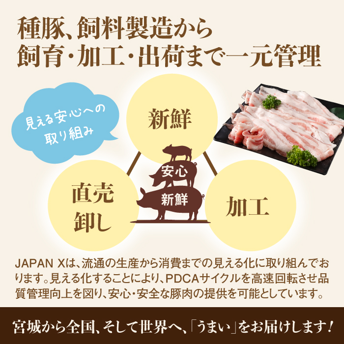 JAPAN X 豚モモ2mmスライス/計2.4kg (200g×12パック・真空包装)【04174】