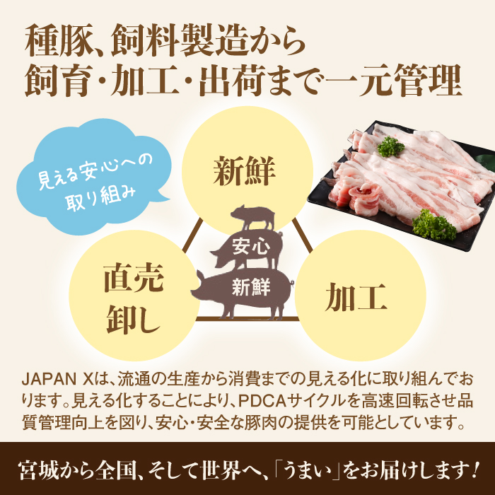 JAPAN X3種スライスセット2.8kg(バラ・肩ロース・小間)【0415301】