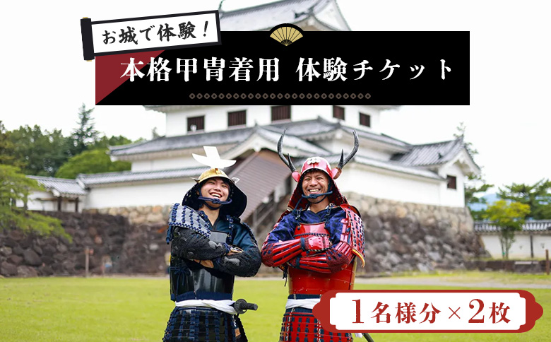 【お城で体験！】本格甲冑着用体験チケット2名様分（ 1名様分×2枚）【440002】