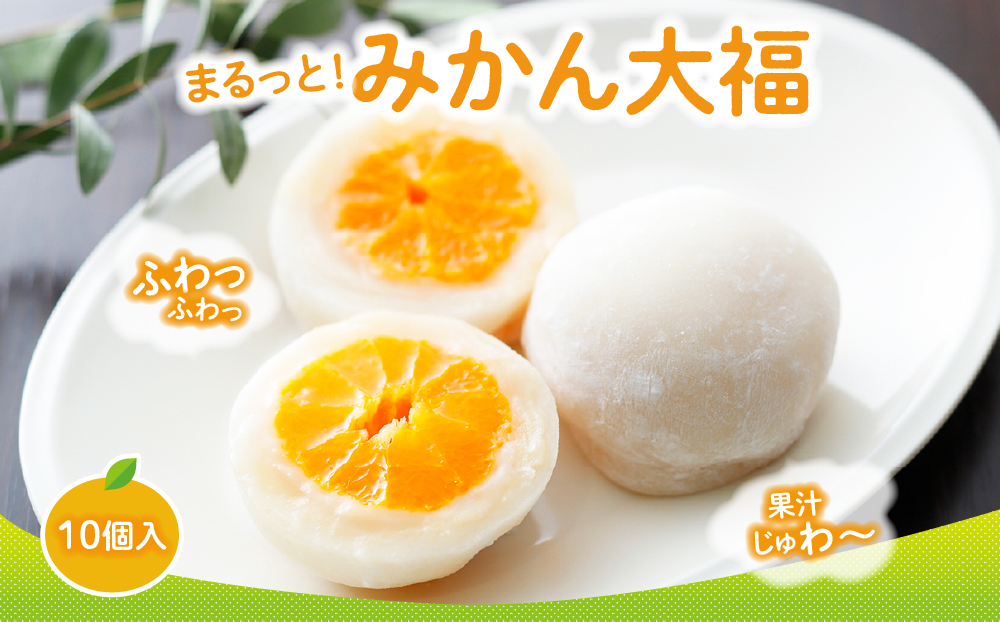 みかん丸ごと1個入った　甘仙堂のみかん大福１０個入