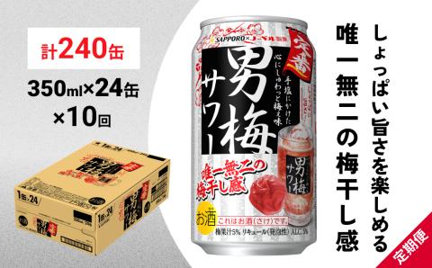 サッポロ 男梅 サワー 350ml×24缶(1ケース)×定期便10回(合計240缶) 缶 チューハイ 酎ハイ サワー