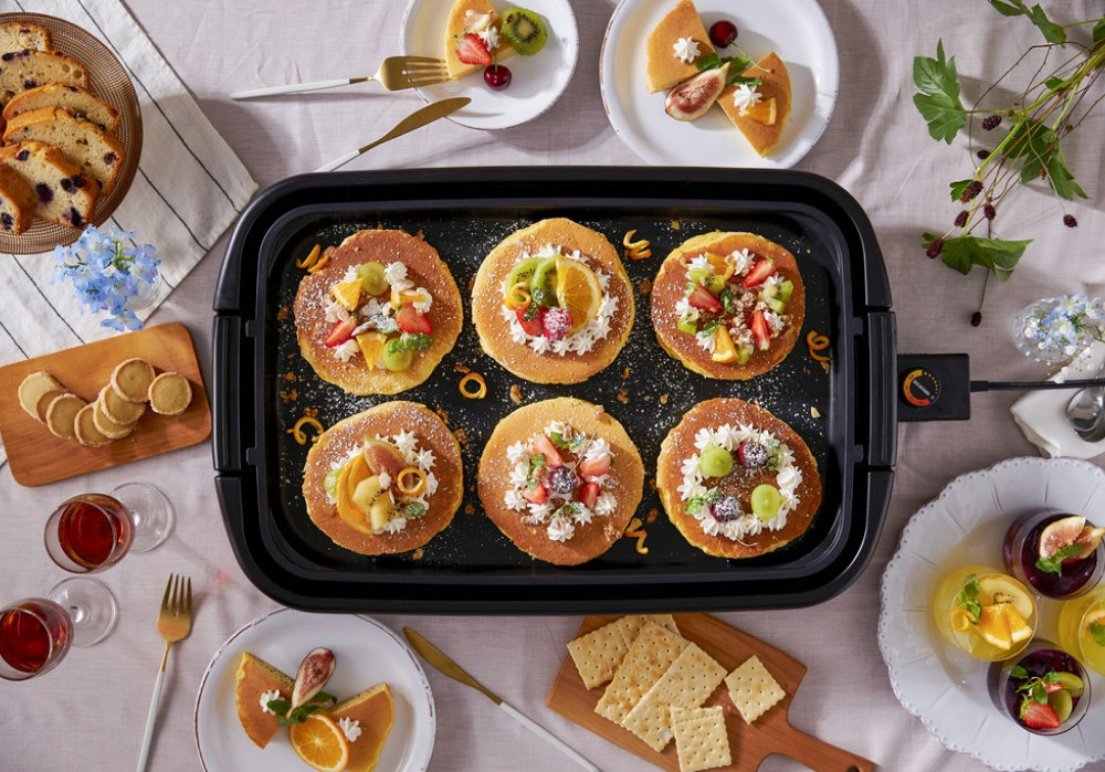 【ふるさと納税】ホットプレート ワイドホットプレート2枚 大型 ワイド 約50cm 平面 溝付き プレート フッ素加工 焦げ付きにくい 焼肉 お好み焼き ホットケーキ パーティー アイリスオーヤマ 家電 SWHP-012-B