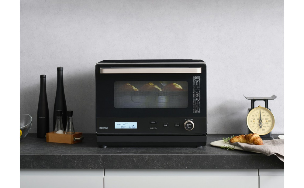 オーブンレンジ アイリスオーヤマ 26L ブラック レンジ 家庭用 カップ式 時短 シンプル スチームオーブンレンジ 縦開き 庫内フラット 調理 料理 家電 キッチン家電 電化製品 おすすめ 人気 アイリス MO-FS2601-B