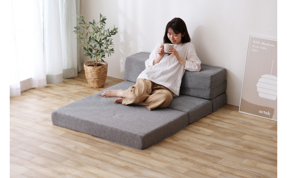 ソファ 1人掛け マットレス シングル 厚さ12cm 4WAY プロファイル加工 ウレタン マットレス ソファマットレス アイリスオーヤマ 硬め SMTB4-S グレー