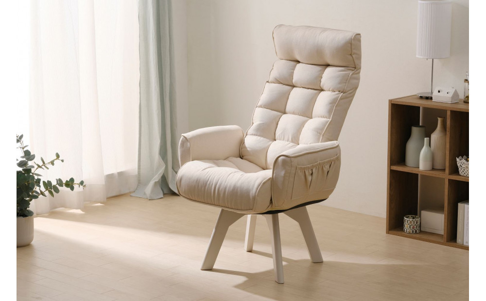 イス 回転ファブリックチェア　ハイバック FACN-KHB ホワイト