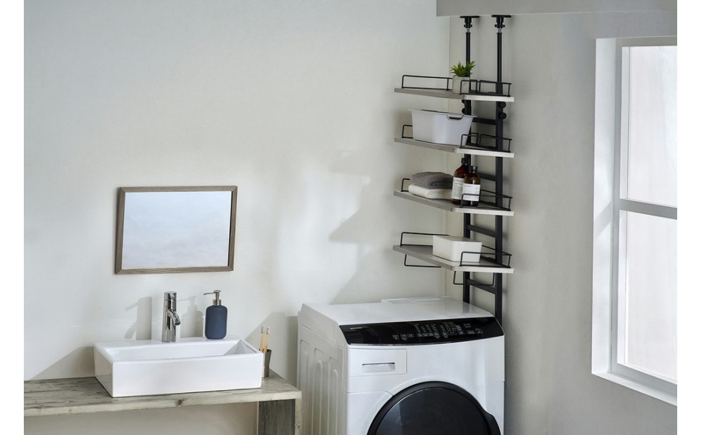 ランドリーラック   つっぱりランドリーラック TLR-4 ブラック/アッシュグレー