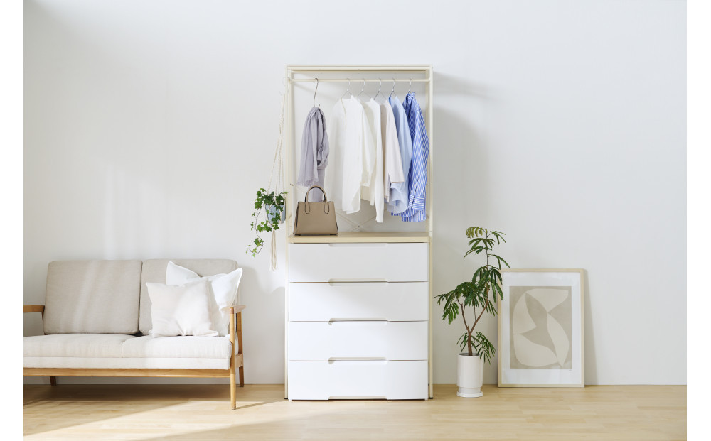 チェスト上ハンガーラック CHHR-850 ホワイト