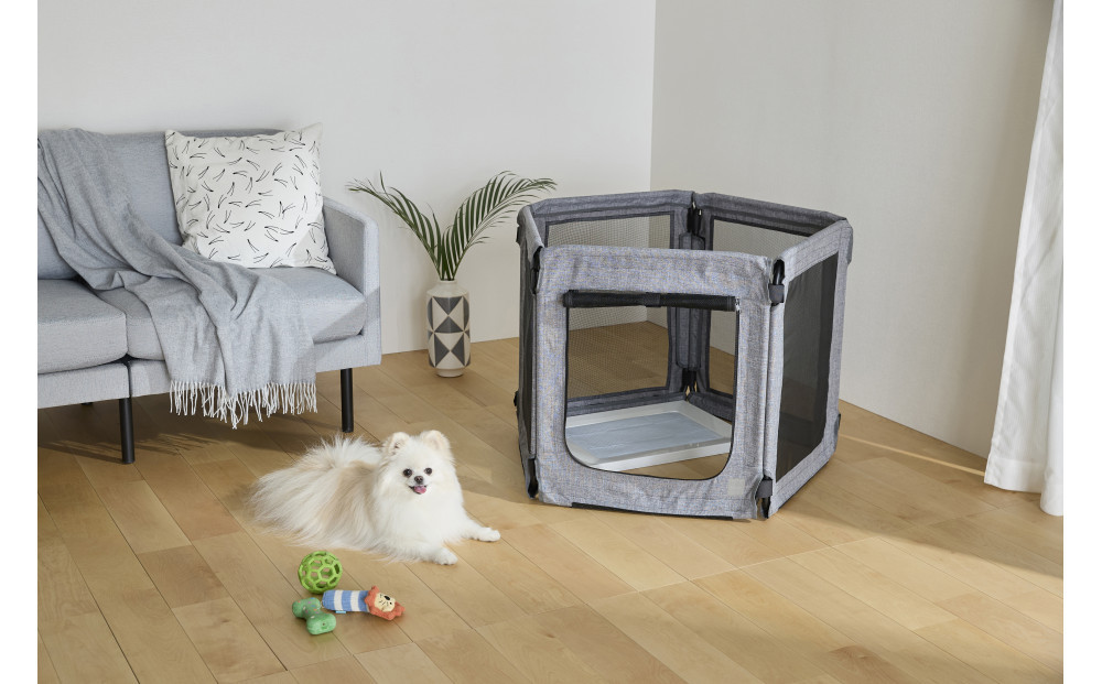 ペット 洗える折りたたみペットサークル AOPS-6P グレー
