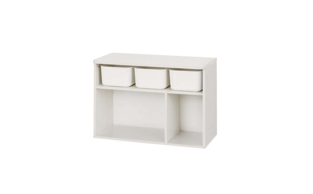 収納棚 ラウンドシェルフ RUSR-74L ホワイト