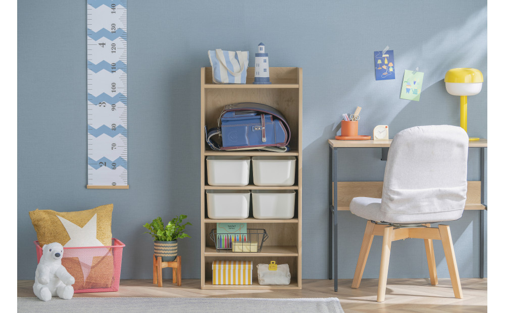 収納棚 ラウンドシェルフ RUSR-50H ナチュラル/ライトベージュ