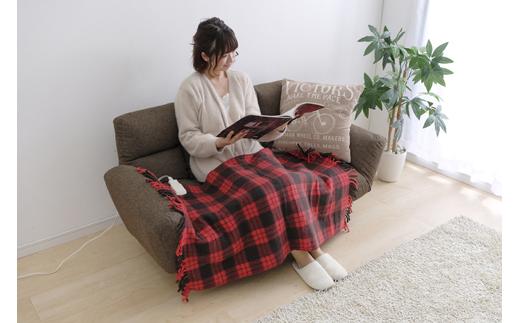 電気毛布 ひざ掛け 120×80cm EBK-1208-ZR レッド アイリスオーヤマ｜室温センサー 洗える あったか 省エネ 無段階調節