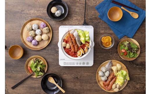 IHコンロ 1口 1400W アイリスオーヤマ 火力6段階 一人暮らし 新生活 大火力 ハイパワー 卓上 多用途 自動OFF 温か 保温 IHK-T35-W