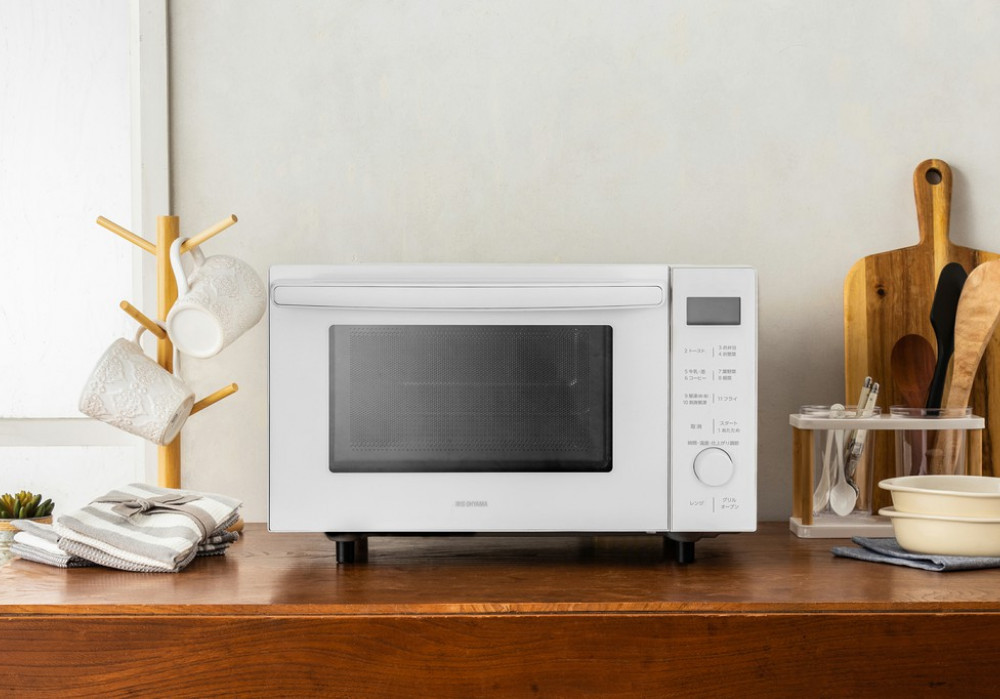オーブンレンジ 18L ホワイト 自動メニュー11種類  アイリスオーヤマ オーブン グリル レンジ 遠赤ツインヒーター MO-F1809-CW 電子レンジ アイリス