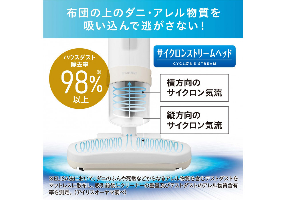 掃除機 布団クリーナー アイリスオーヤマ アイボリー クリーナー ハンディ スティック 軽量 2WAY 充電式 パワフル 吸引力 コンパクト 小型 自走式 おすすめ 人気 アイリス 家電 電化製品 RNFCA-13-C アイボリー