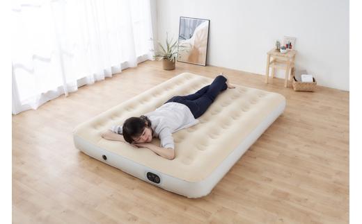 エアーベッド 電動エアーベッド ダブル Dサイズ アイリスオーヤマ 電動ポンプ式 厚さ25cm コンパクト収納 防災水害対策 軽量 持ち運び スリム 簡単操作 屋外 台風対策 車中泊 EAB-D アイボリー