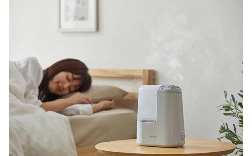 スチーム式加湿器 木造2畳 / 洋室3畳 コンパクト 120ml　AHM-H12B-H ミストグレー アイリスオーヤマ｜アロマ対応 連続加湿時間約11時間 衛生 リラックス アロマトレー