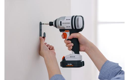 電動ドライバー インパクトドライバー 10.8V 充電式 バッテリー付き 充電式インパクトドライバ アイリスオーヤマ 家電 電化製品 ビット10本 小型ハイパワー 軽量 JIDBL130  ホワイト