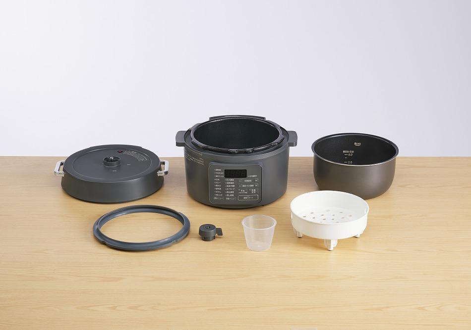 電気圧力鍋  アイリスオーヤマ 3L 圧力鍋 調理家電 キッチン家電 3.0L 鍋 レシピブック付き 自動メニュー搭載 ハイパワー 大容量 保温 時短 簡単 ギフト プレゼント ふるさと おすすめ 人気 アイリス PC-MB3-Hグレー