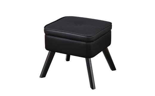 椅子　チェア　収納付オットマン LEC-OT ブラック