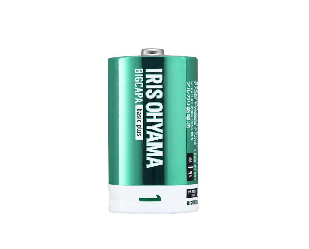 乾電池 BIGCAPA basic plus アルカリ乾電池  単1形2本パック LR20Bbp/2S