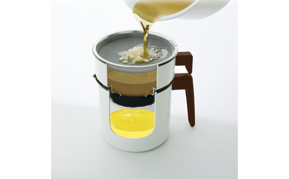 活性炭オイルポット９００ｍｌ　カートリッジ1個付　H-OP900　ホワイト