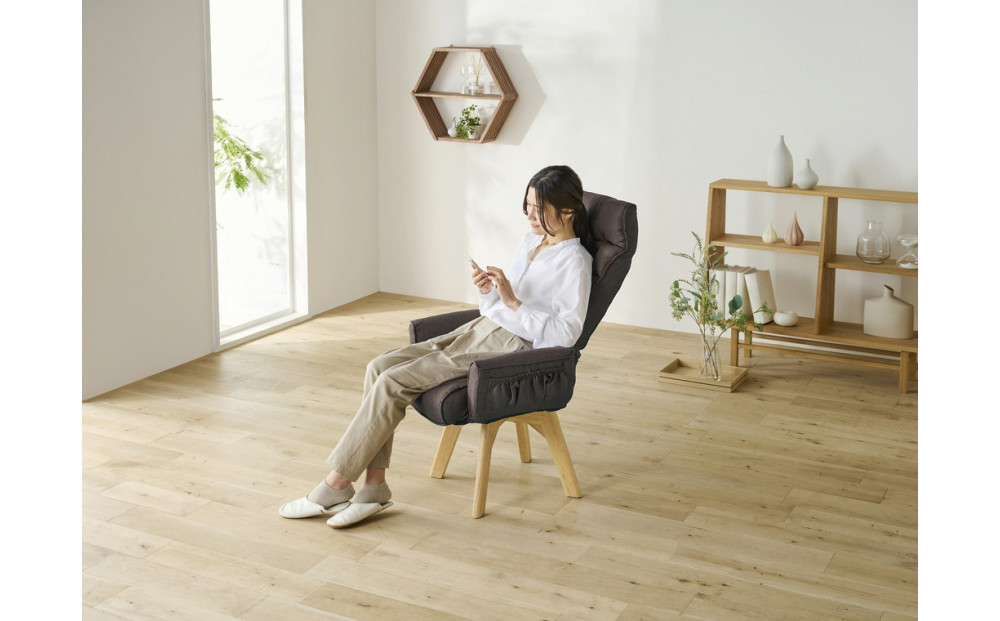 イス 回転ファブリックチェア　ハイバック FACN-KHB ブラウン