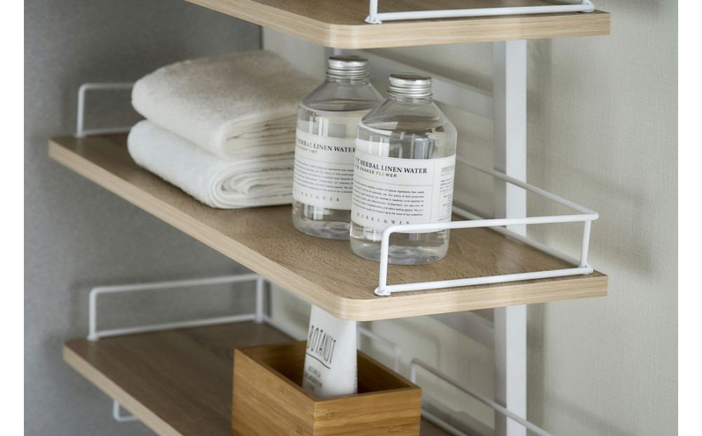 ランドリーラック   つっぱりランドリーラック TLR-4 ホワイト/ライトナチュラル