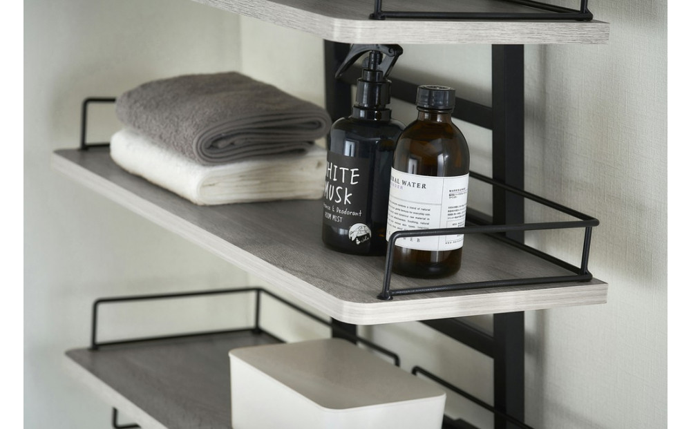 ランドリーラック   つっぱりランドリーラック TLR-4 ブラック/アッシュグレー