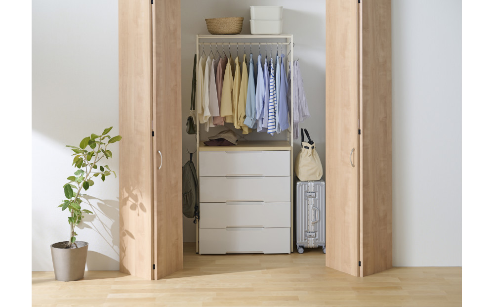 チェスト上ハンガーラック CHHR-850 ホワイト