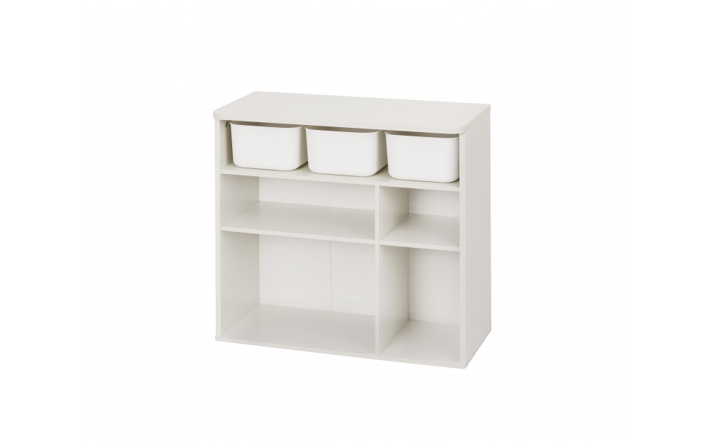 収納棚 ラウンドシェルフ RUSR-74S ホワイト