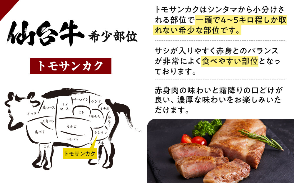 仙台牛　希少部位トモサンカク低温ステーキ200ｇ