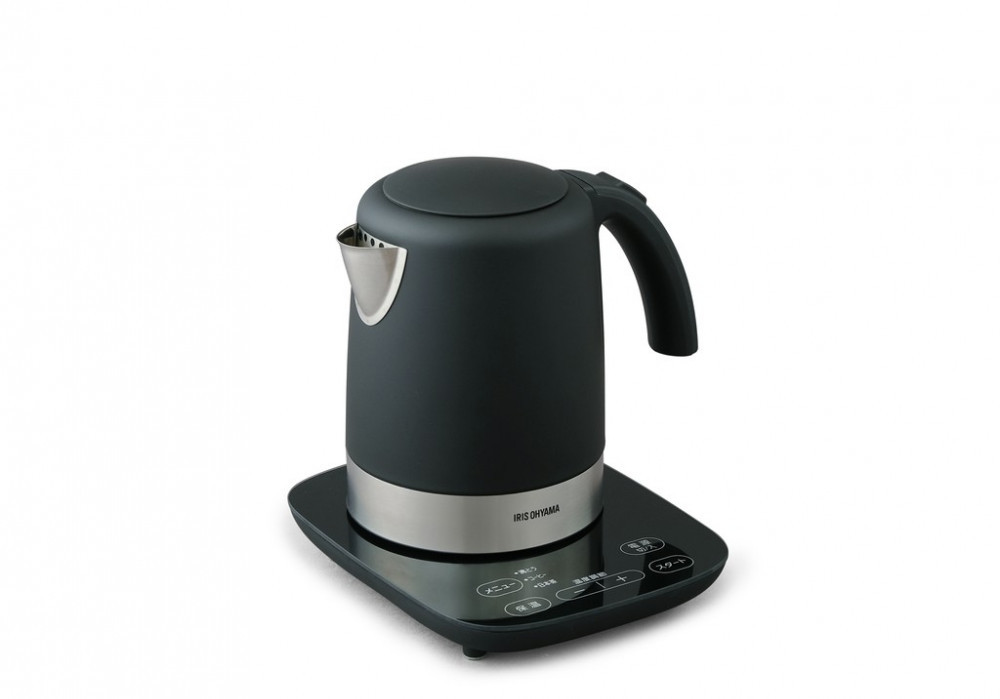 デザインケトル 温度調節付 ブラック IKE-D1000T-B 電気ケトル 電気ポット ポット お湯 湯沸し 湯沸かし ゆわかし 電気ケトル 湯沸し 沸騰 紅茶 珈琲 茶 お茶 沸かす 熱湯 アイリスオーヤマ