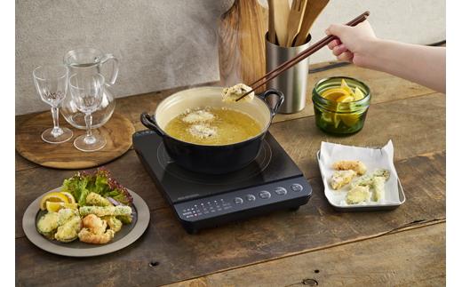 1口IHコンロ1000W IHK-T392-B ブラック