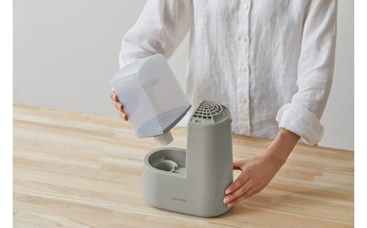 スチーム式加湿器 木造2畳 / 洋室3畳 コンパクト 120ml　AHM-H12B-H ミストグレー アイリスオーヤマ｜アロマ対応 連続加湿時間約11時間 衛生 リラックス アロマトレー