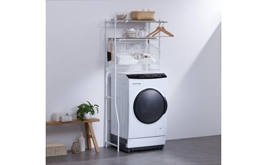 ランドリーラック バスケット付き 伸縮スタイル ランドリーラック ハンガーバー/バスケット付き アイリスオーヤマ 伸縮タイプ ランドリー 選択 スリム 一人暮らし 収納 メッシュ 落下防止 BSSL-860R ホワイト